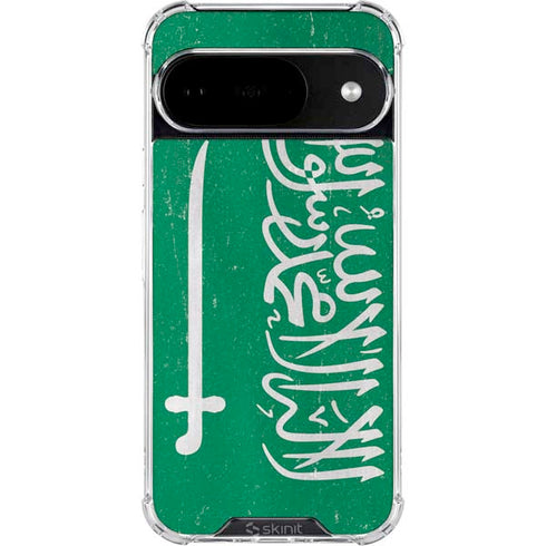 Saudi Arabia Flag Distressed Google Pixel 10 Clear Case